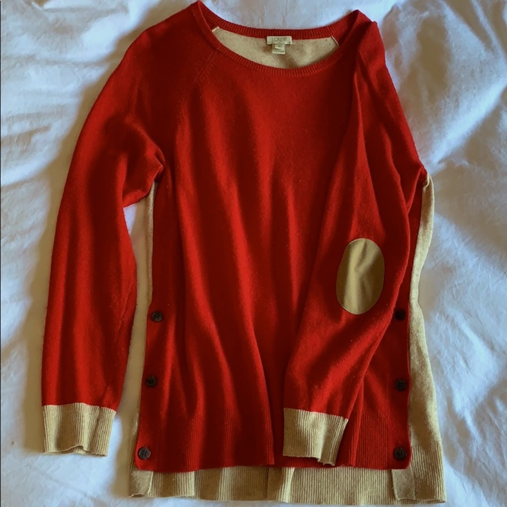 J. Crew red & brown sweater